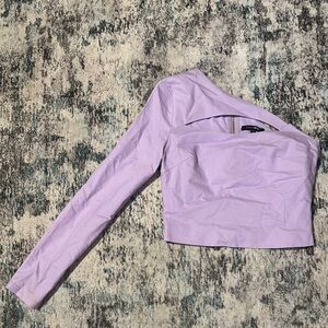 Fashion Nova Purple Asymmetrical Crop Top